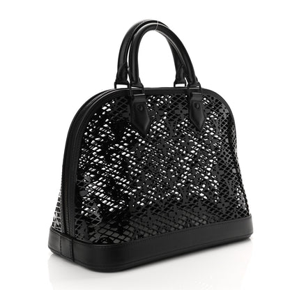 Louis Vuitton Patent Calfskin Laced Monogram Alma PM Black 3 of 9