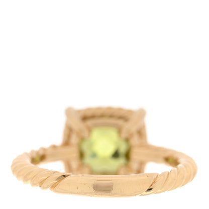 David Yurman 18K Yellow Gold Diamond Peridot 7mm Petite Chatelaine Pave Bezel Ring 49 5 3 of 5