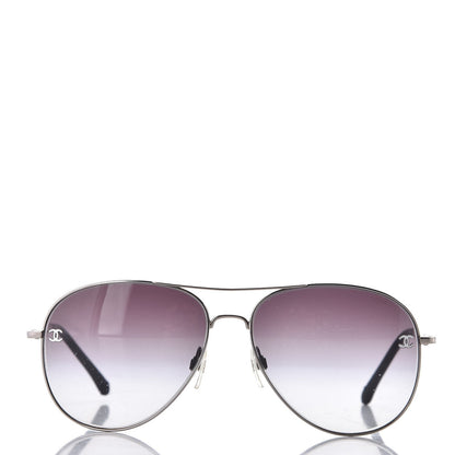 Chanel Aviator CC Sunglasses 4189-T-Q Silver 2 of 11