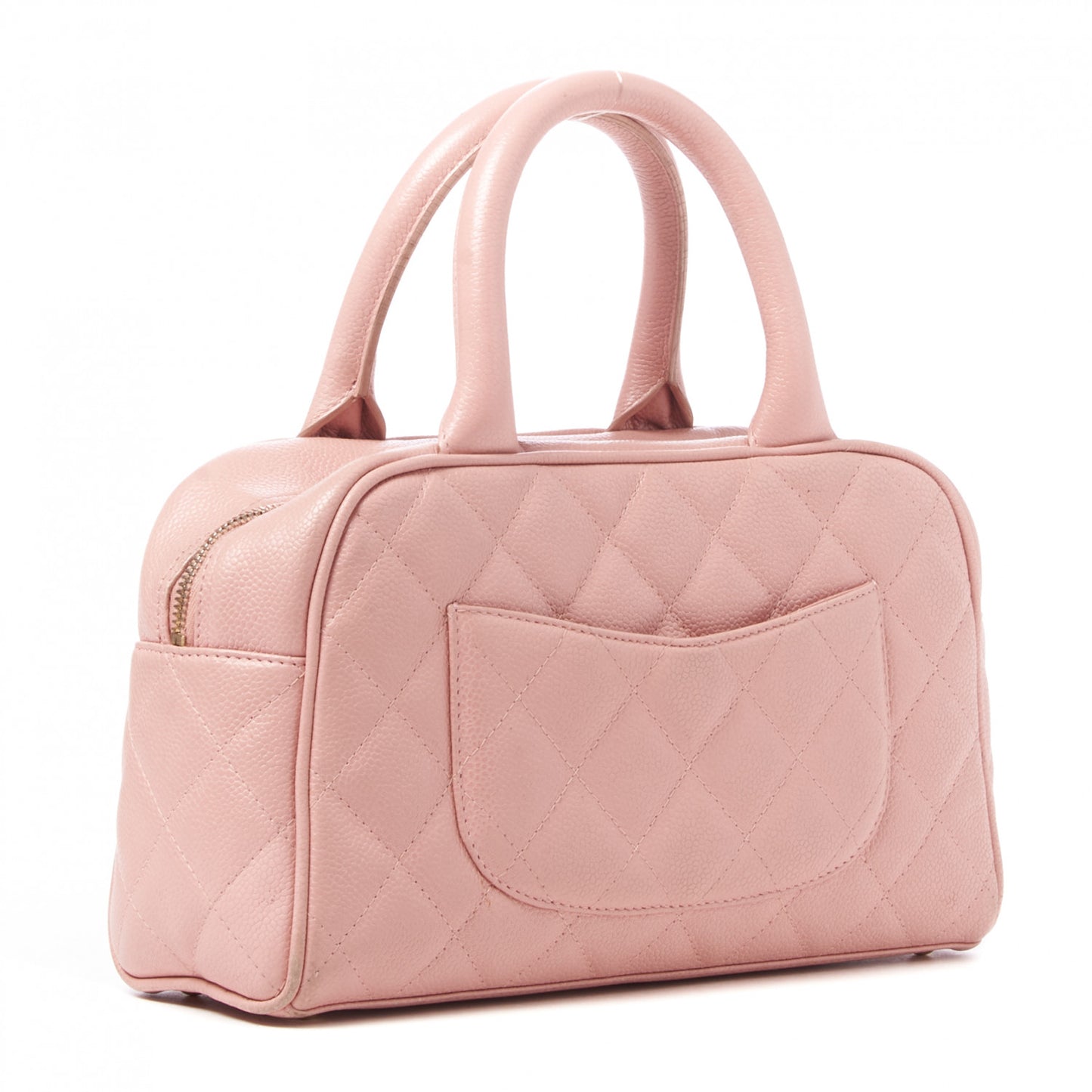 Caviar Quilted Small Bowler Pink