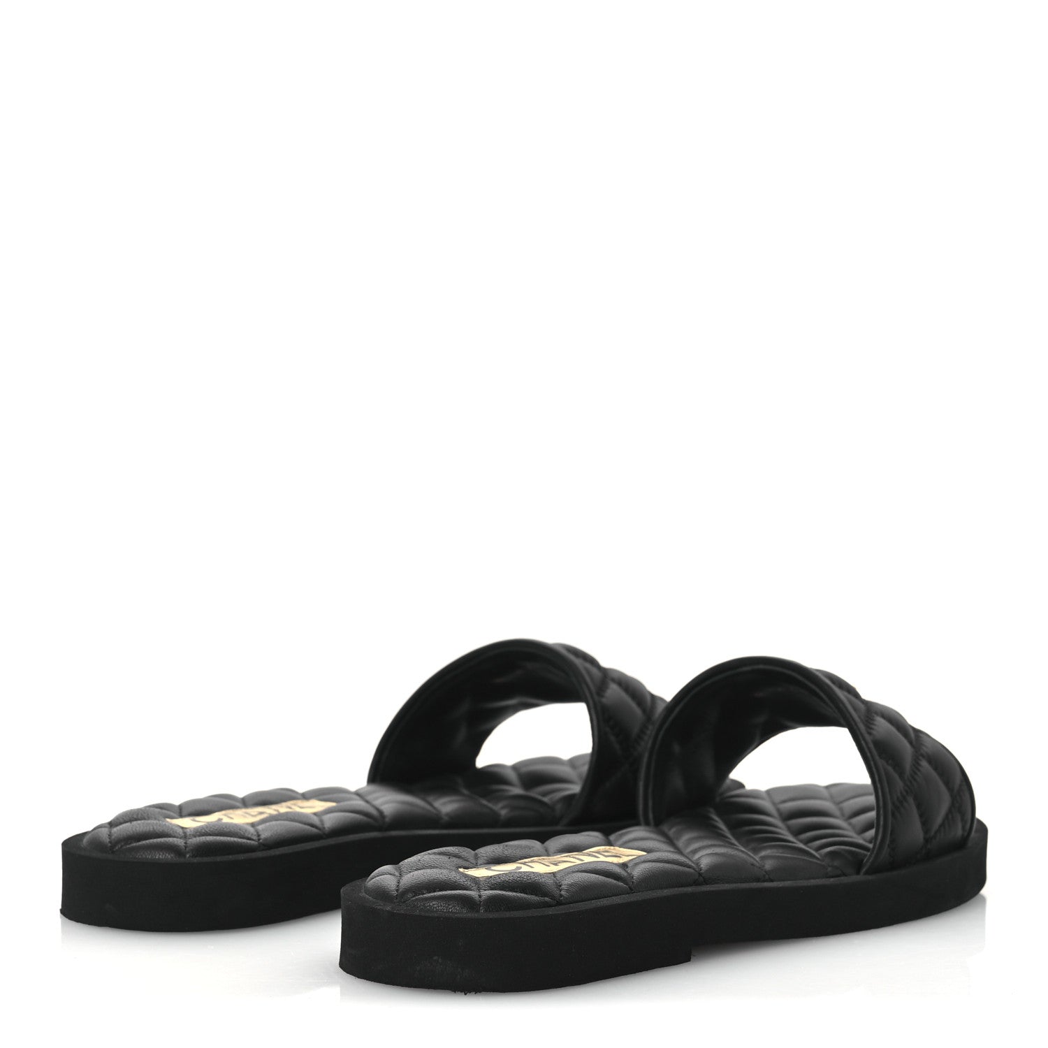 Chanel Lambskin Quilted Textured CC Mules Sandals 39 Black 4 of 11