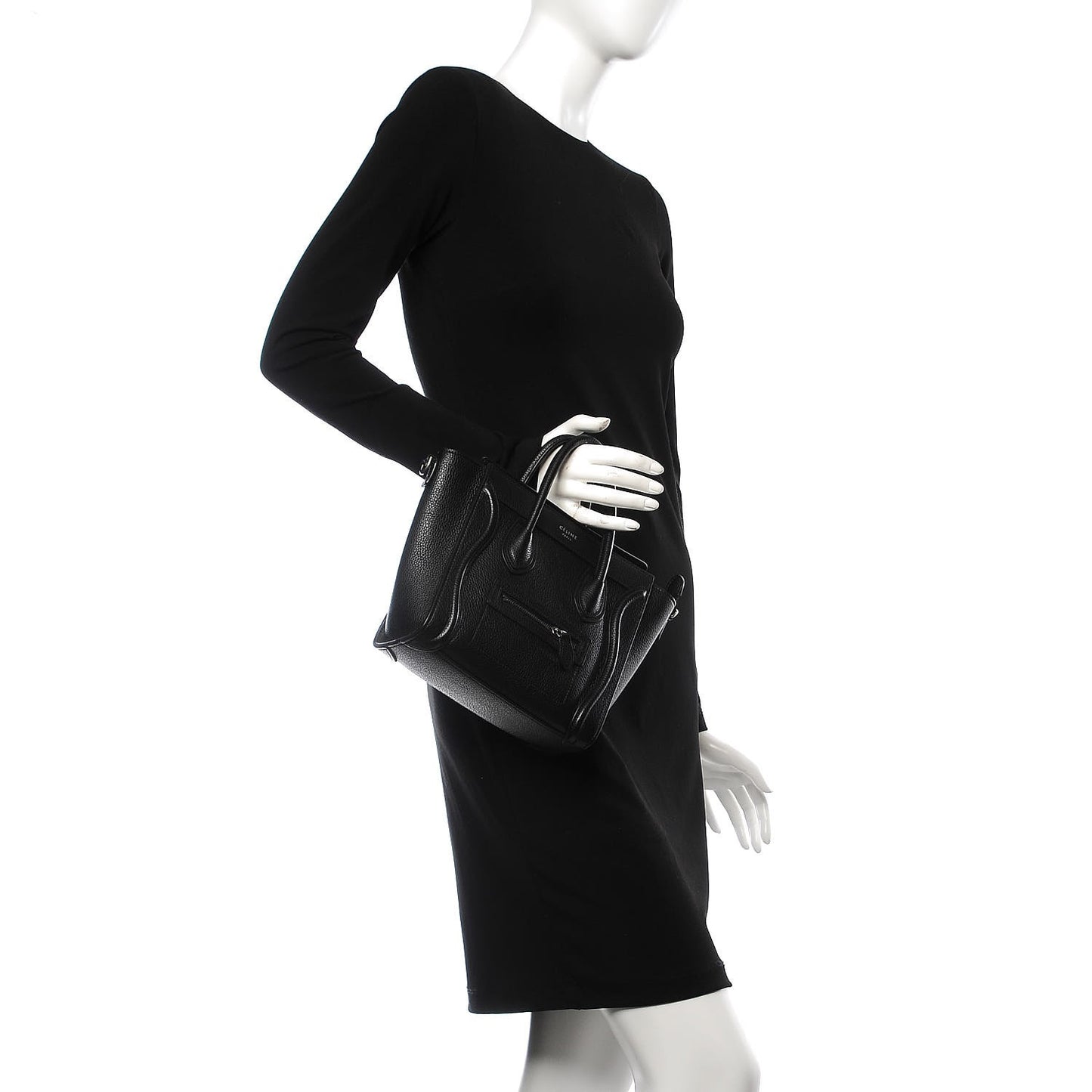 Drummed Calfskin Nano Luggage Black