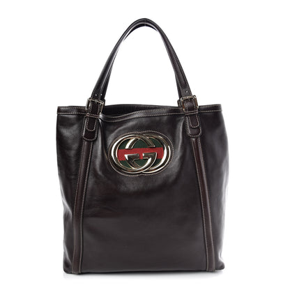 Gucci Calfskin Large Britt Shoulder Bag Dark Brown 1 of 11