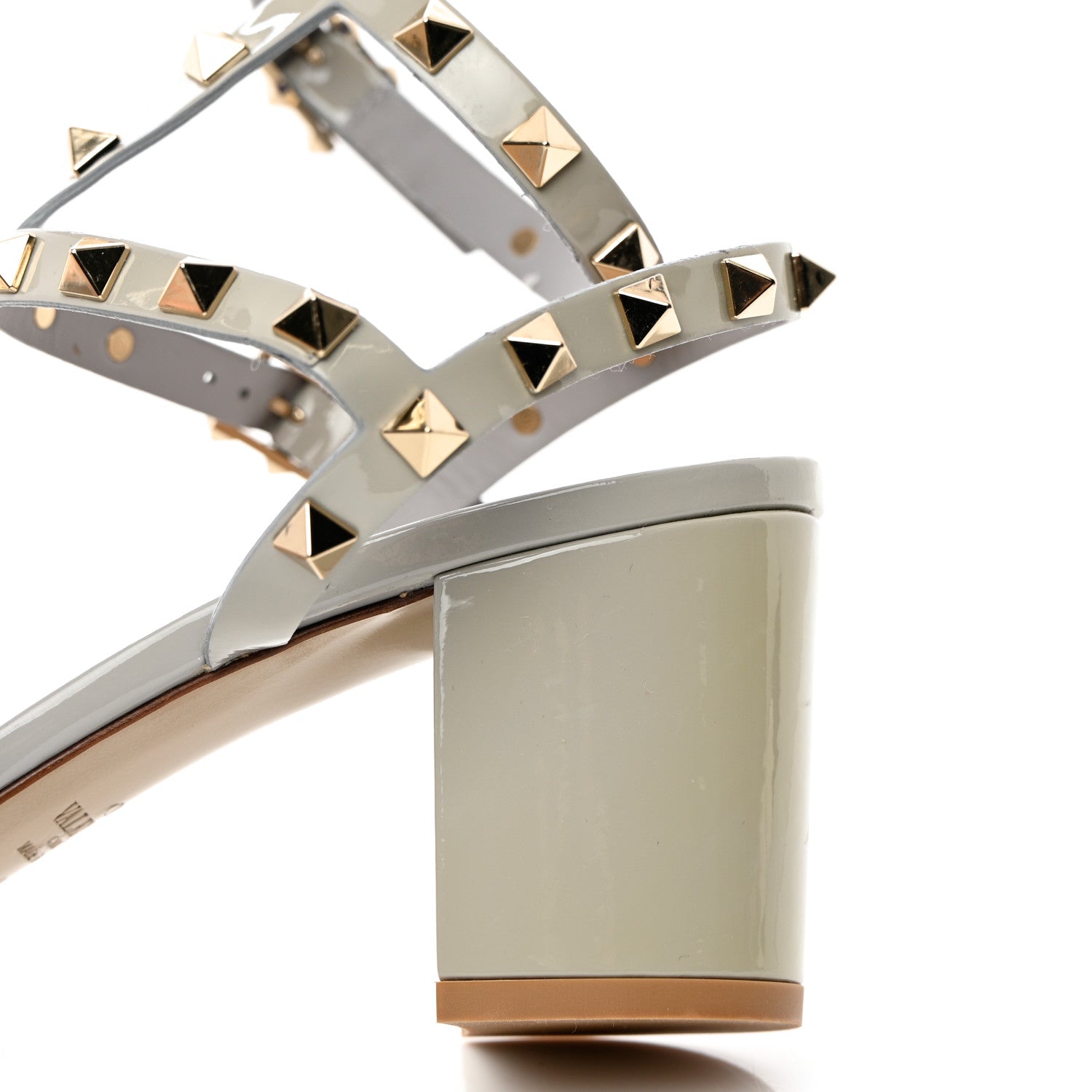Valentino Garavani Patent Calfskin Rockstud 60mm City Sandals 41 Grey 15 of 16