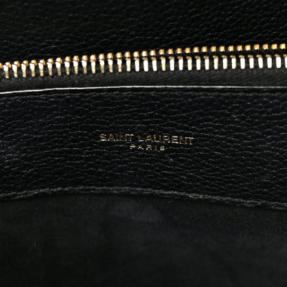 Saint Laurent Grained Calfskin Small Supple Sac De Jour Black 7 of 13