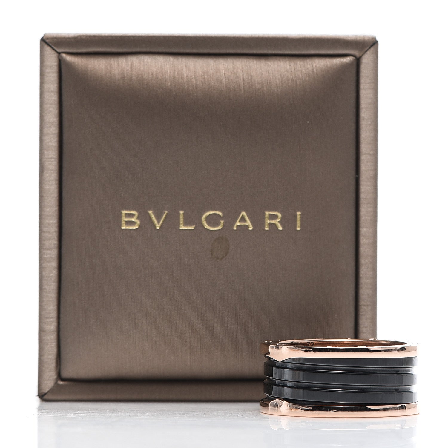 Bulgari 18K Rose Gold Black Ceramic B.Zero1 Four-Band Ring 72 13.5 7 of 7