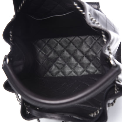 Chanel Calfskin Stitched Large Urban Luxury Drawstring Backpack Black 6 of 12