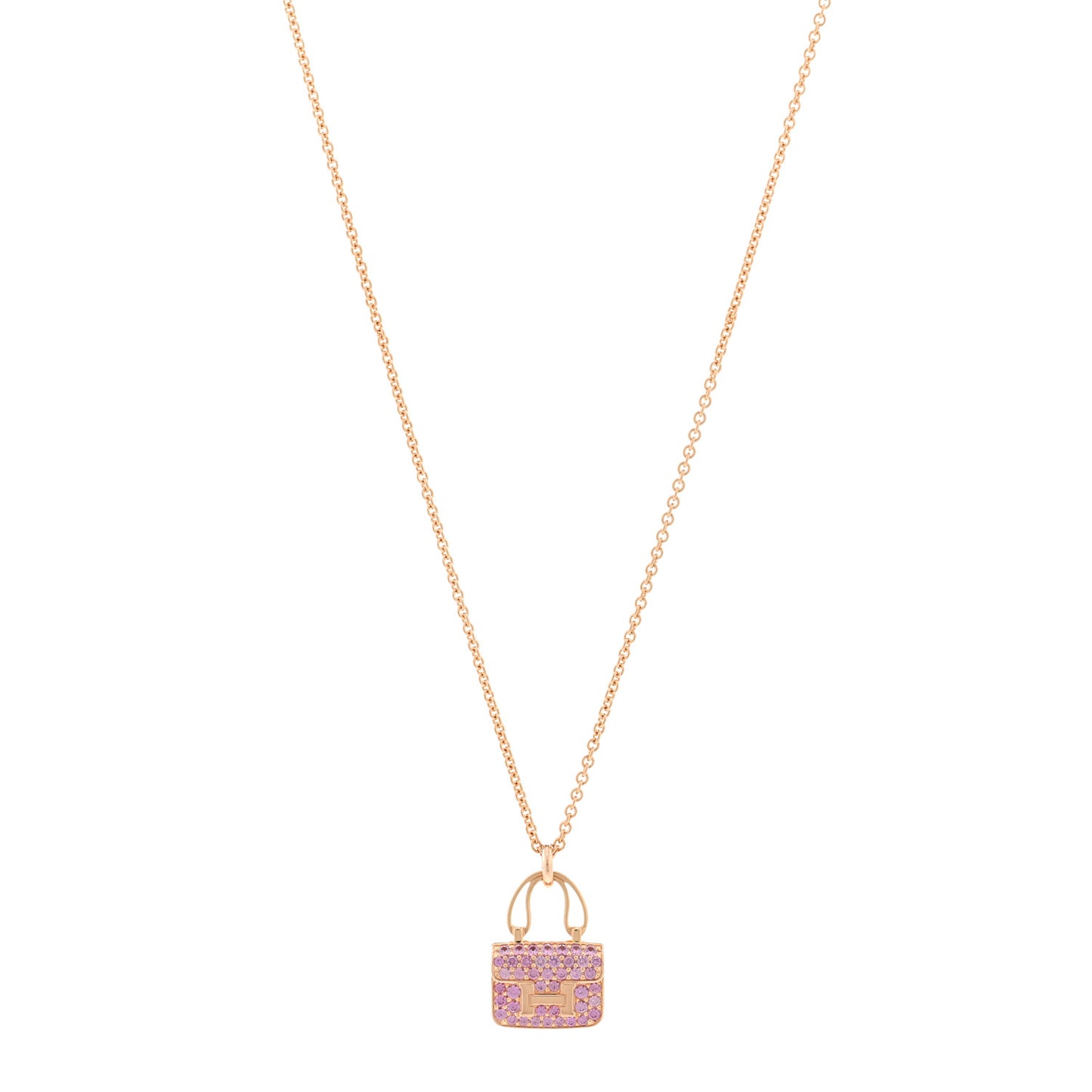18K Rose Gold Pink Sapphire Constance Amulettes Pendant Necklace