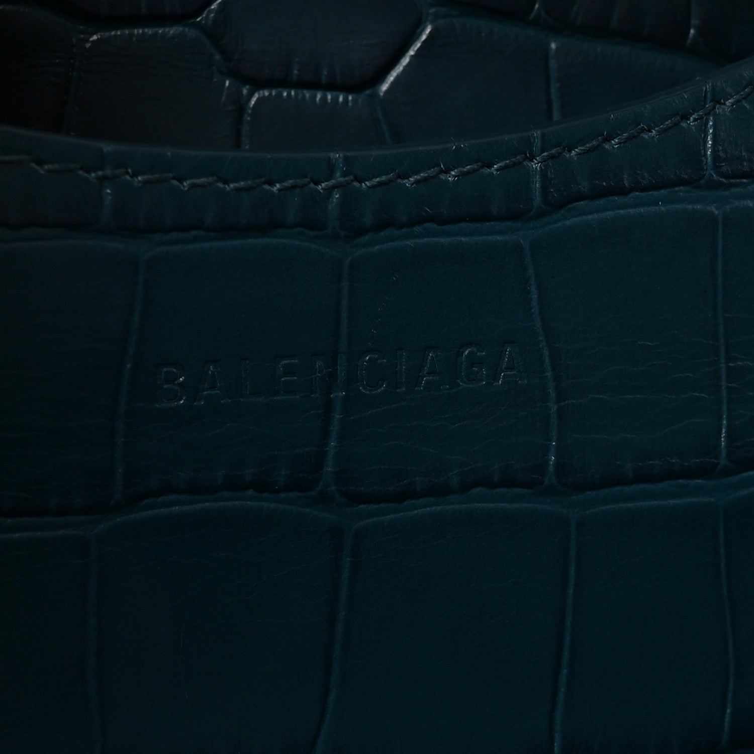 Balenciaga Extra Supple Calfskin Crocodile Embossed Neo Classic Silver Hardware S City Dark Petrol Blue 6 of 9