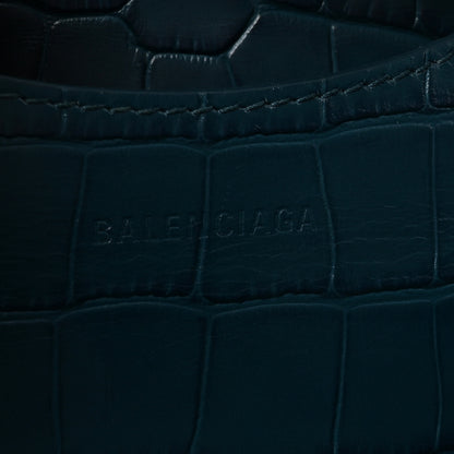 Balenciaga Extra Supple Calfskin Crocodile Embossed Neo Classic Silver Hardware S City Dark Petrol Blue 6 of 9