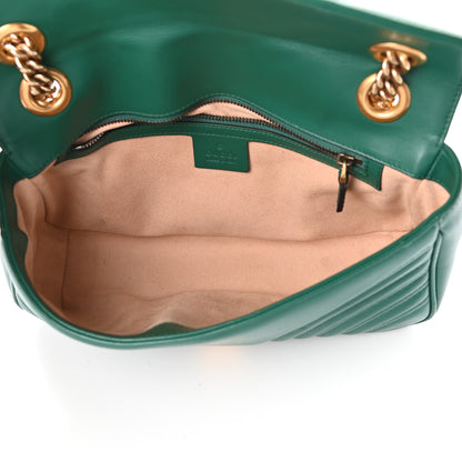 Gucci Calfskin Matelasse Small GG Marmont Shoulder Bag Emerald Green 5 of 9
