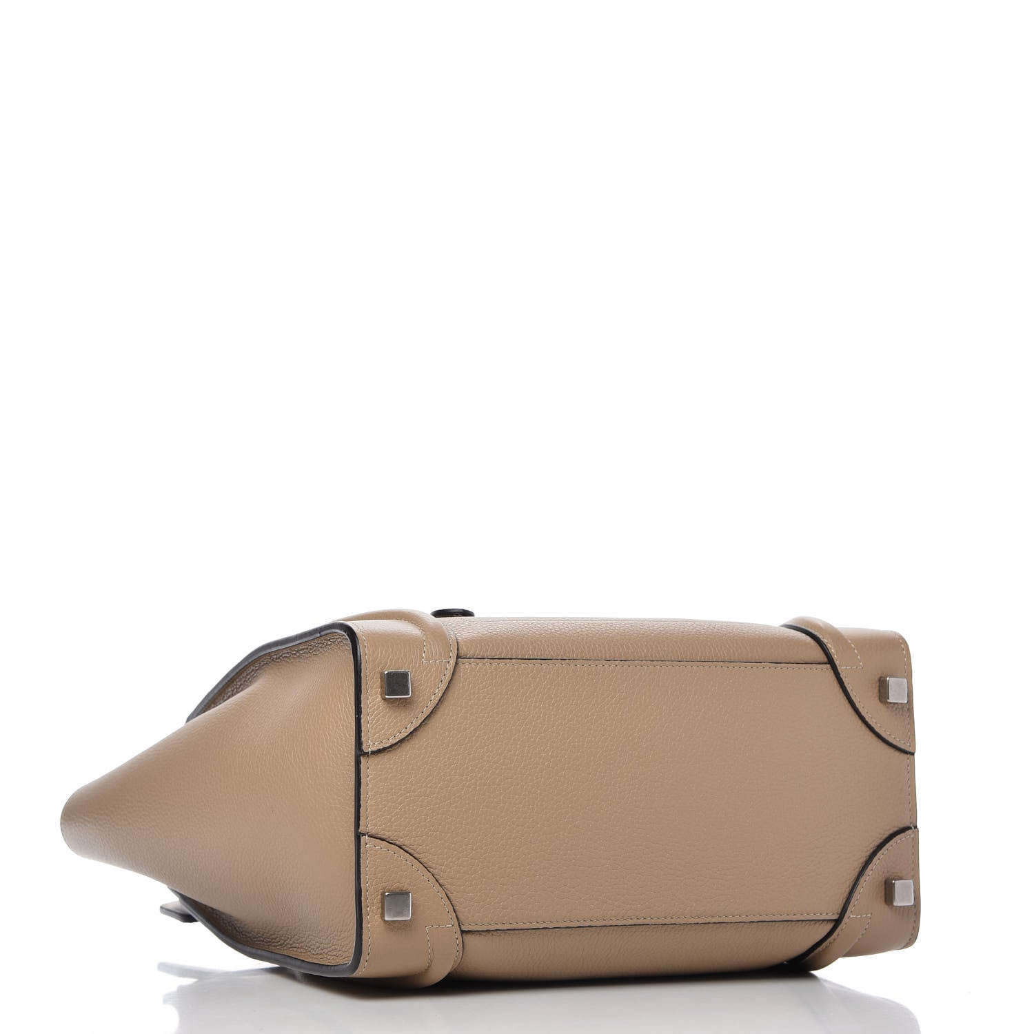 Celine Drummed Calfskin Micro Luggage Dune 4 of 9
