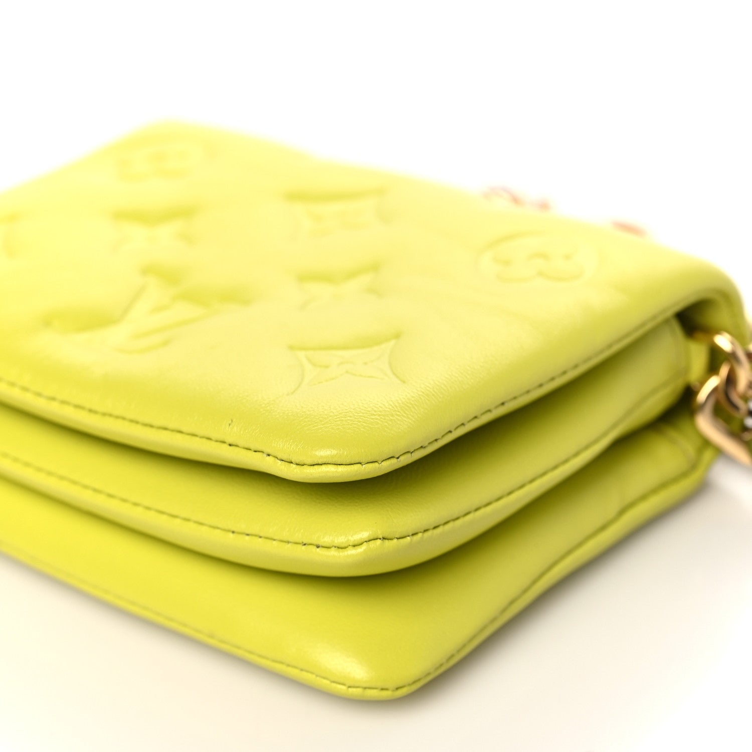 Louis Vuitton Lambskin Embossed Monogram Coussin Belt Vert Acide 9 of 10