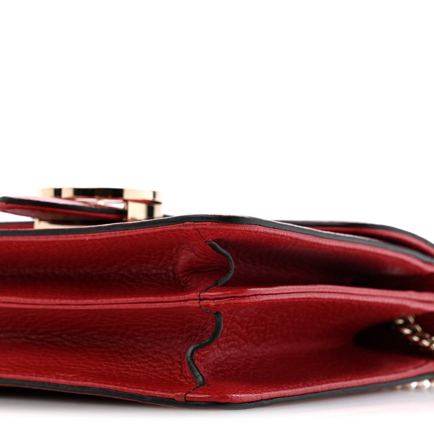 Gucci Dollar Calfskin Small Interlocking G Shoulder Bag Red 10 of 13