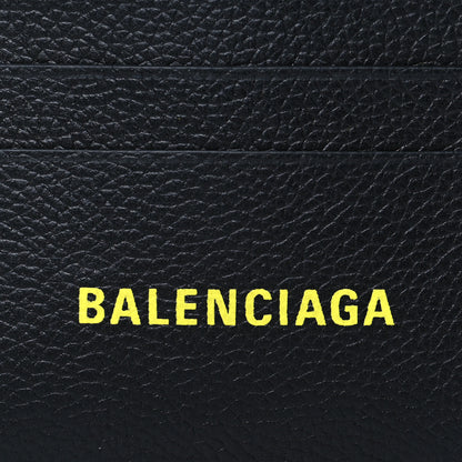 Balenciaga Grained Calfskin Logo Cash Card Holder Black Fluo Yellow 8 of 9