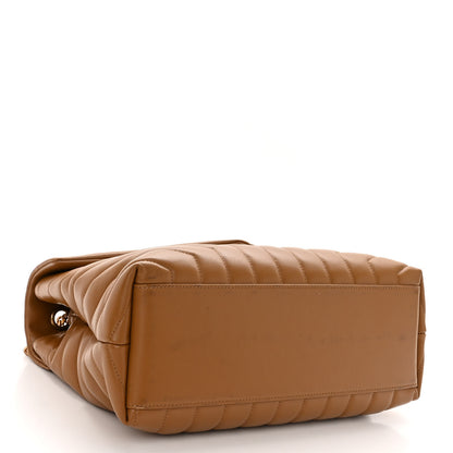 Saint Laurent Calfskin Y Quilted Monogram Medium Loulou Chain Satchel Dark Natural 4 of 9