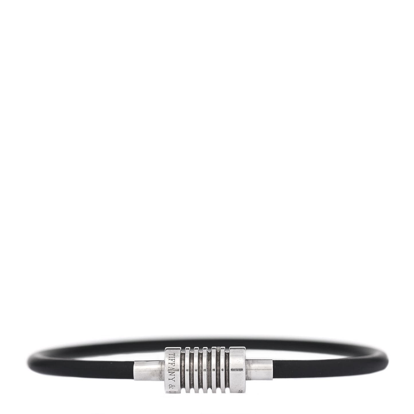 Sterling Silver Rubber Paloma Picasso Groove Surfer Bracelet Black