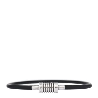 Tiffany Sterling Silver Rubber Paloma Picasso Groove Surfer Bracelet Black 1 of 5