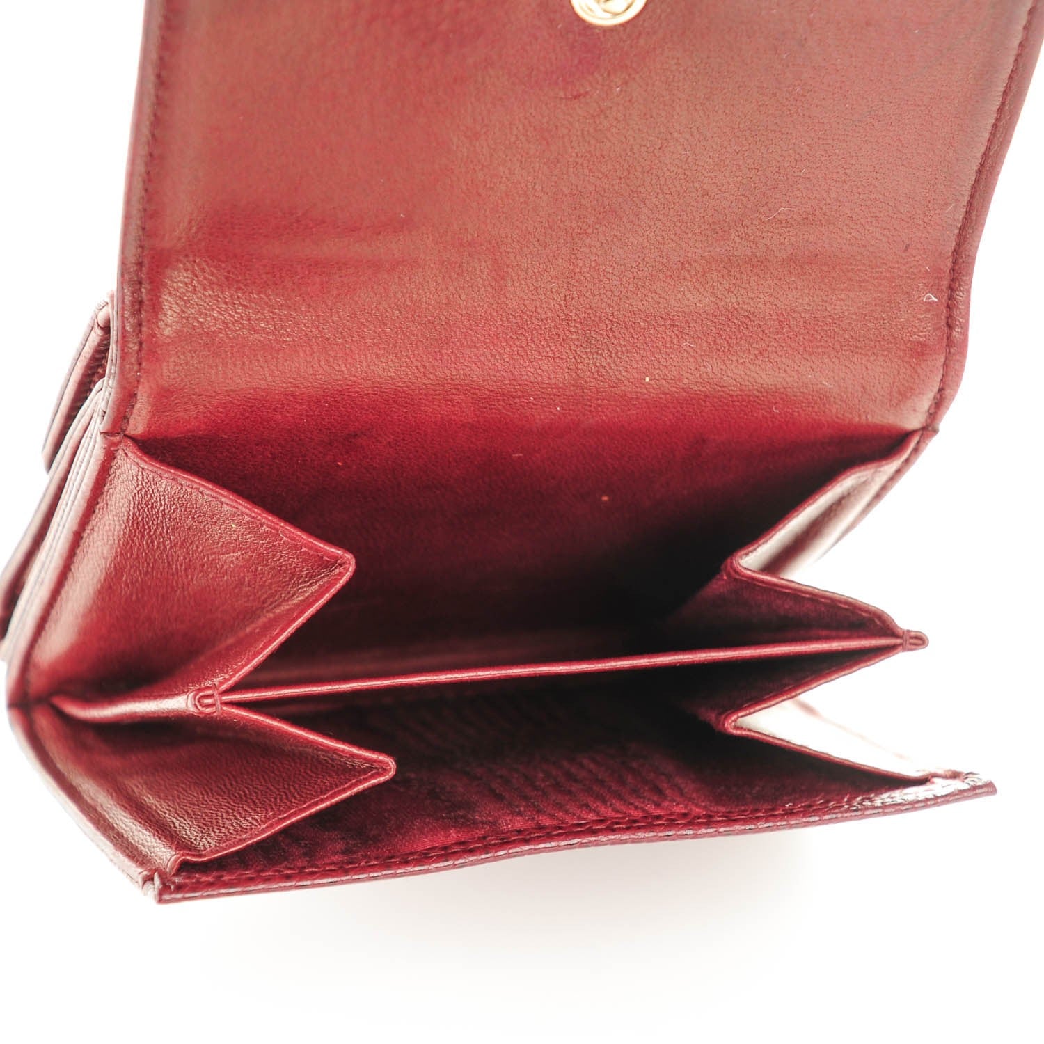 Chanel Caviar Timeless CC Compact Flap Wallet Dark Red 5 of 11