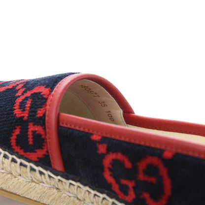 Gucci Terry Cloth GG Monogram Espadrilles 35 Blue Red 8 of 9