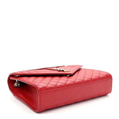 Saint Laurent Grain De Poudre Textured Mixed Matelasse Triquilt Medium Monogram Satchel New Red 4 of 10