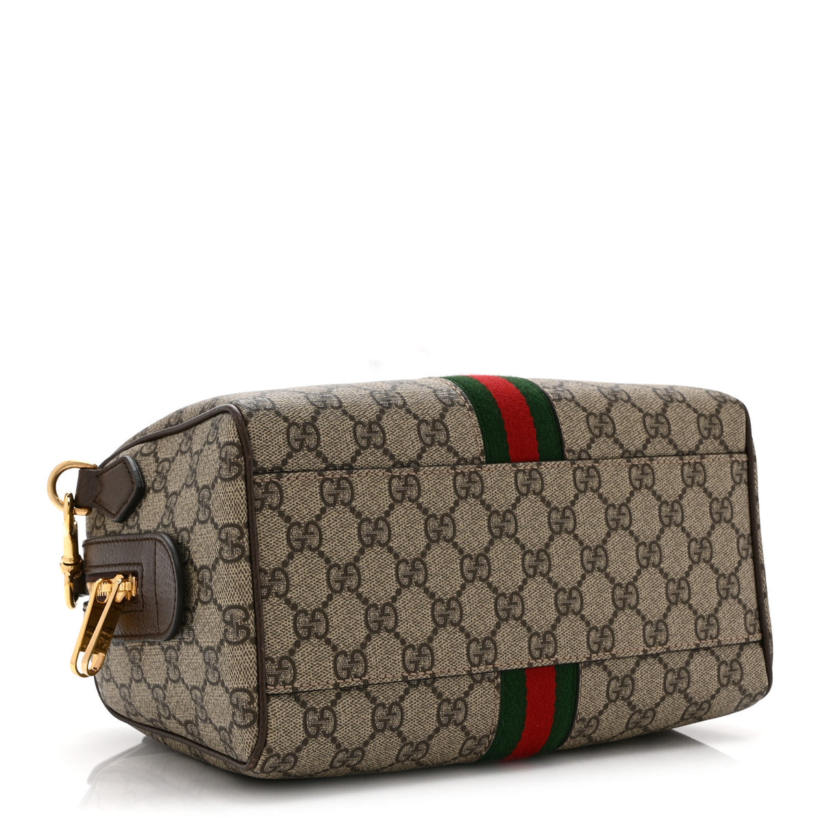 GG Supreme Monogram Web Small Ophidia Top Handle Bag Beige Ebony