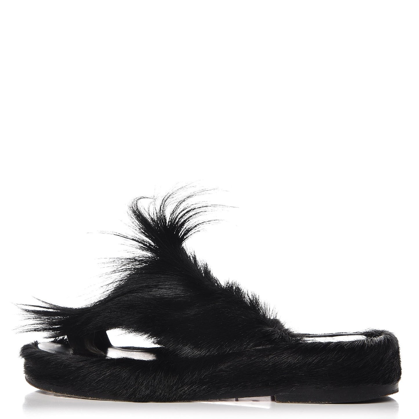 Fur Mens Cromac Flat Slide Sandals 41 Black