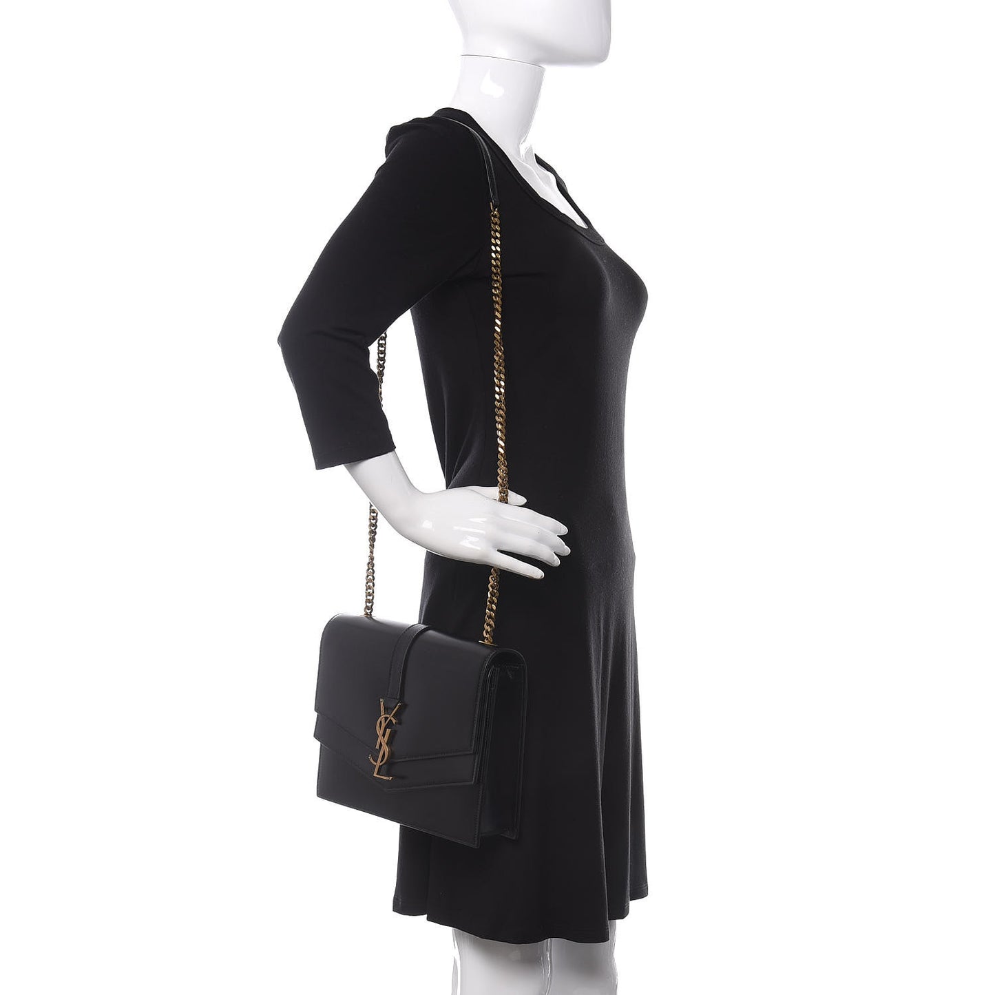 Smooth Calfskin Monogram Medium Sulpice Shoulder Bag Black