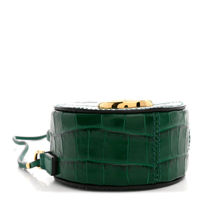 Chloe Calfskin Crocodile Embossed Mini C Round Crossbody Woodsy Green 4 of 11