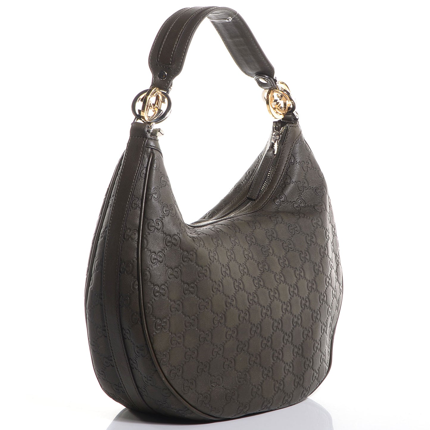 Guccissima Medium GG Twins Hobo Olive Green