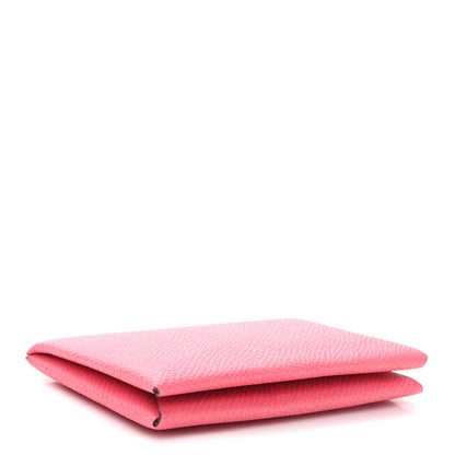 Hermes Epsom Calvi Card Case Rose Azalee 4 of 9