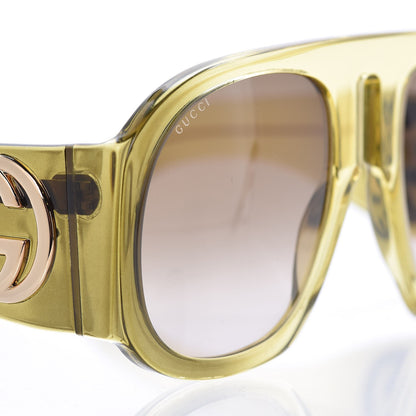 Gucci Oversized Aviator Sunglasses GG0152S Yellow 7 of 8