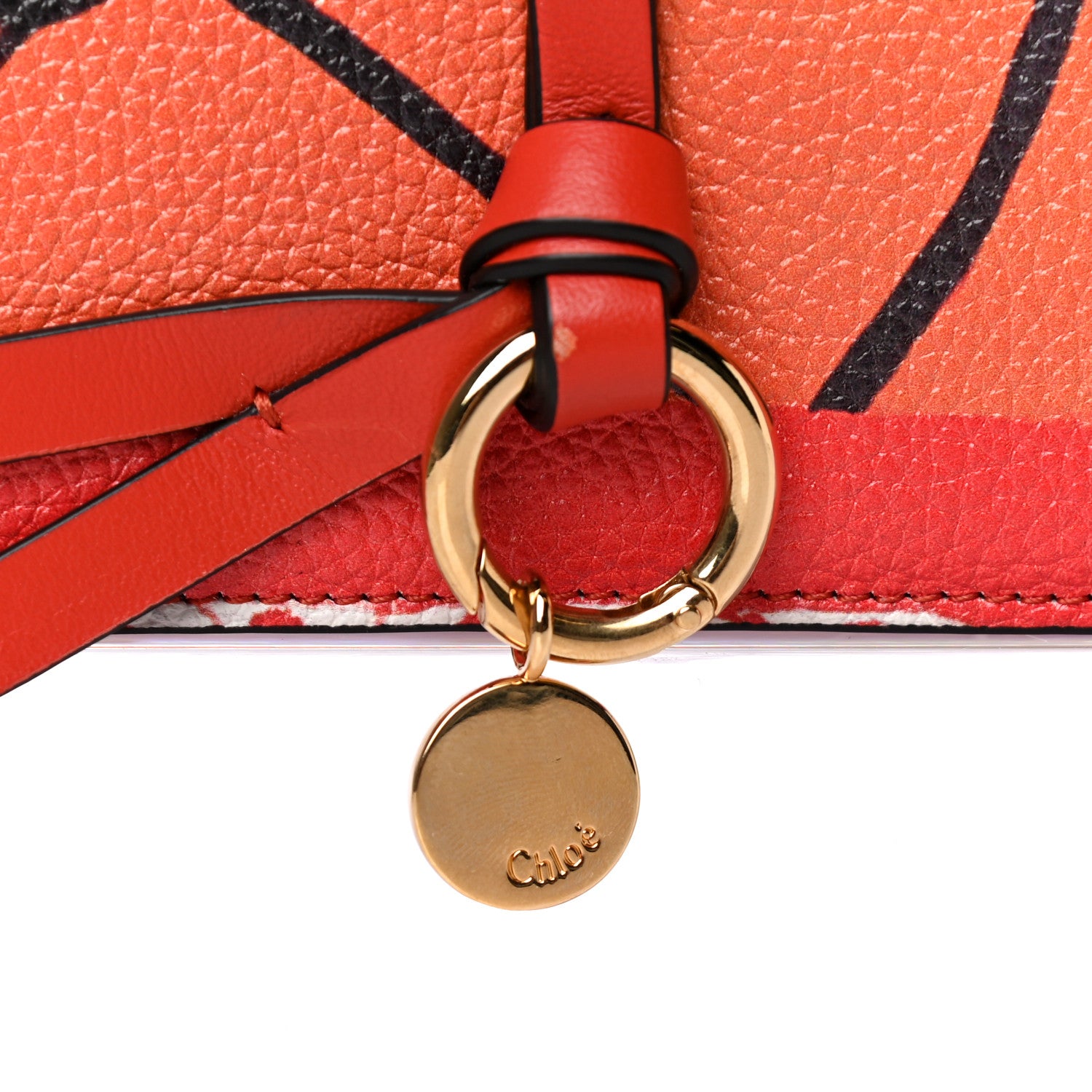 Chloe Calfskin Alphabet Long Wallet Orange Multicolor 6 of 11