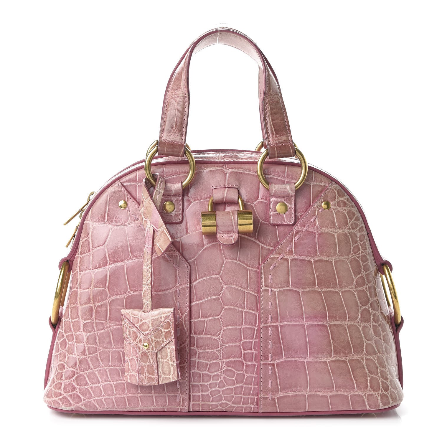 Saint Laurent Calfskin Crocodile Embossed Mini Muse Vieux Rose 1 of 9