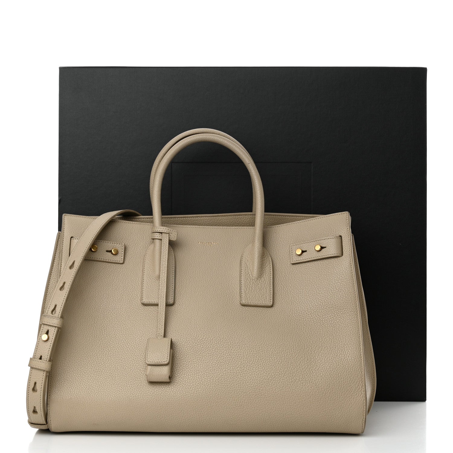 Saint Laurent Grained Calfskin Large Souple Sac De Jour Dark Beige 15 of 15