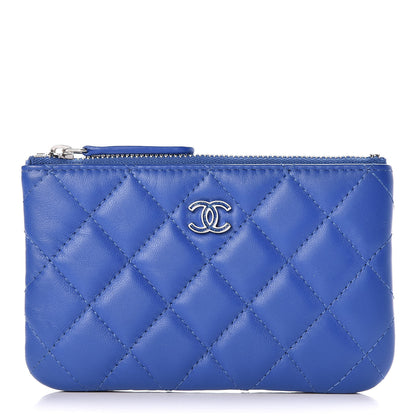 Chanel Lambskin Quilted Small Cosmetic Case Blue 1 of 8