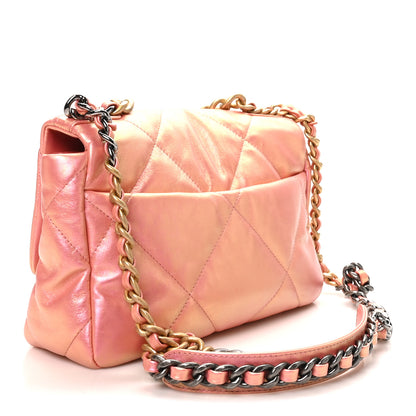 Chanel Iridescent Calfskin Quilted Medium Chanel 19 Flap Pink 3 of 10