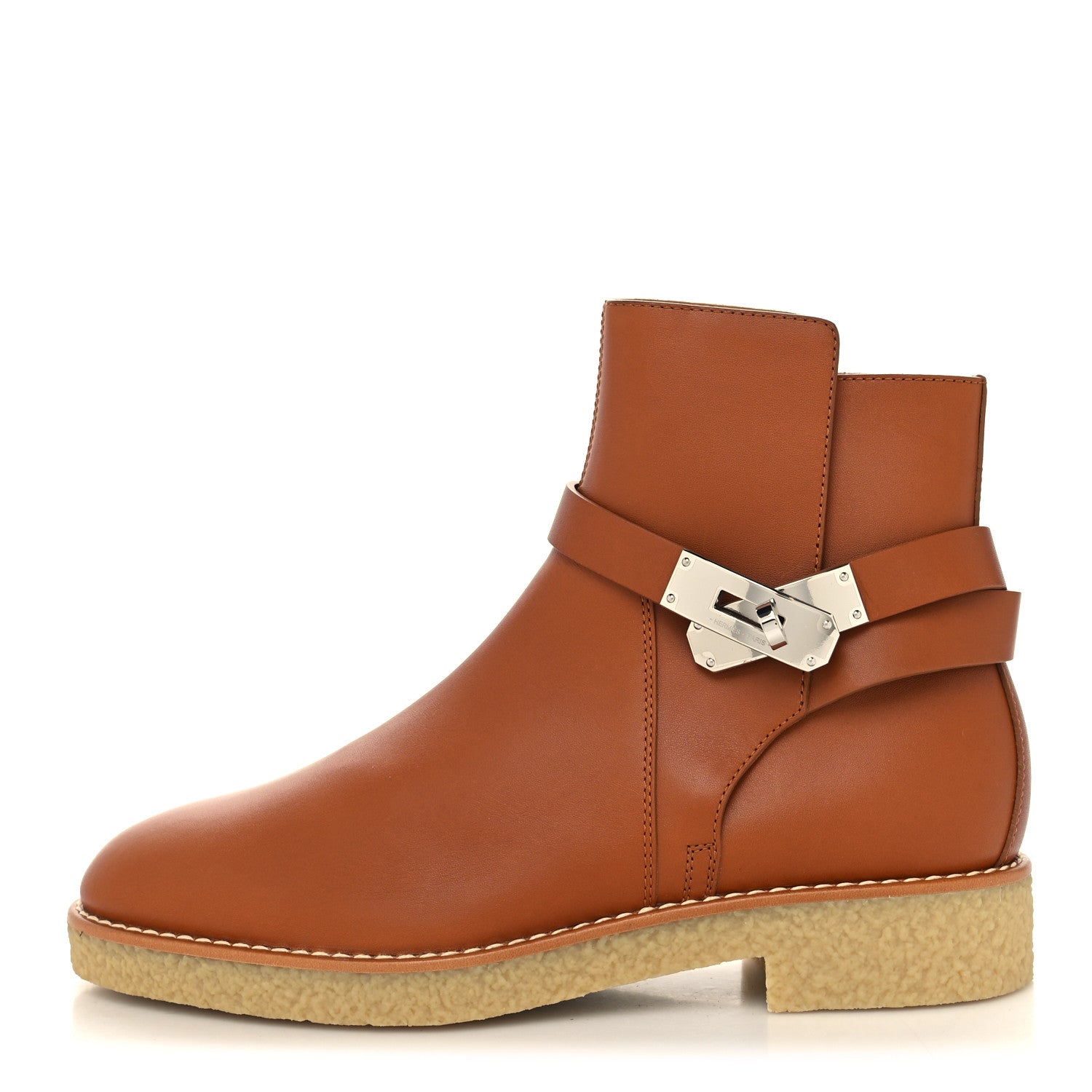 Hermes Heritage Calfskin Follow Ankle Boots 37 Naturel 1 of 7
