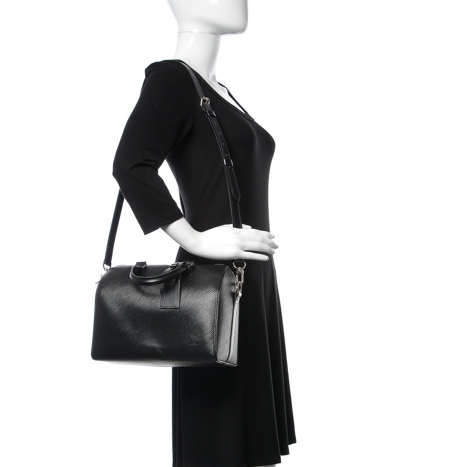 Louis Vuitton Epi Speedy Bandouliere 25 Black 2 of 10