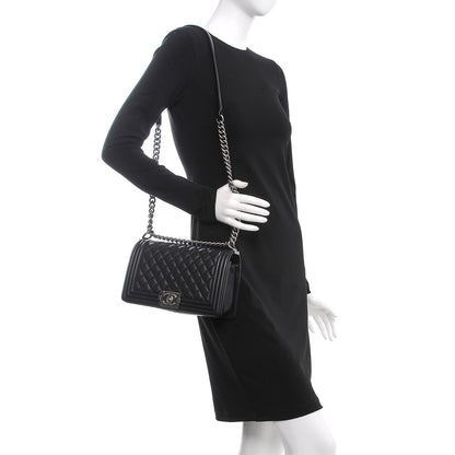 Chanel Calfskin Quilted Medium Boy Flap Black 3 of 9