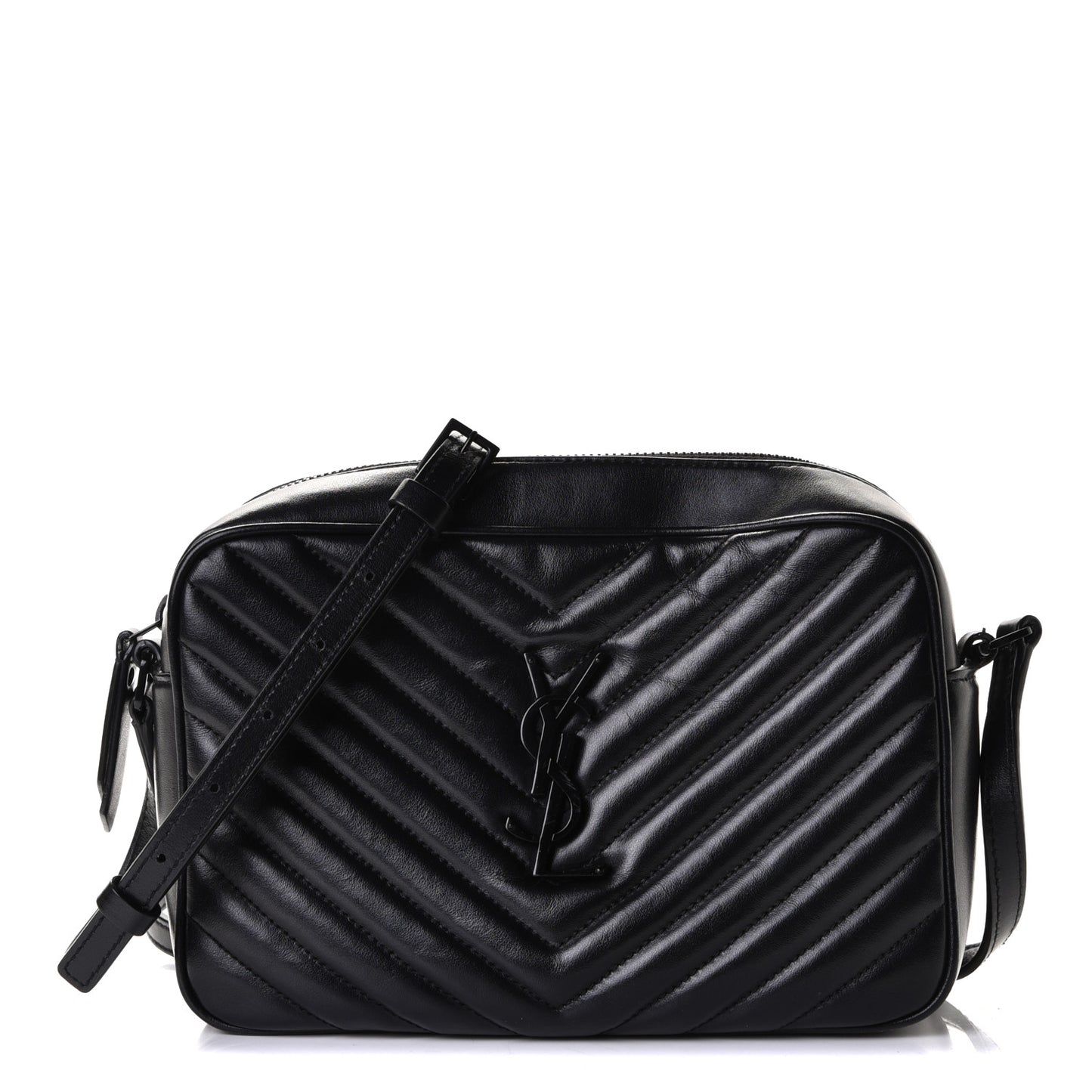 Calfskin Matelasse Monogram Lou Camera Bag Black