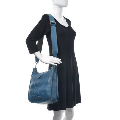 Hermes Taurillon Clemence Amazone Evelyne III GM Bleu de Galice 2 of 10