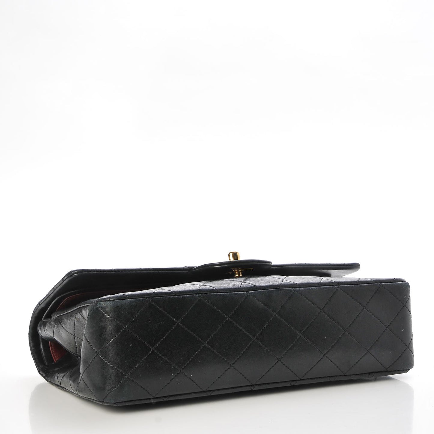 Lambskin Quilted Medium Double Flap Black