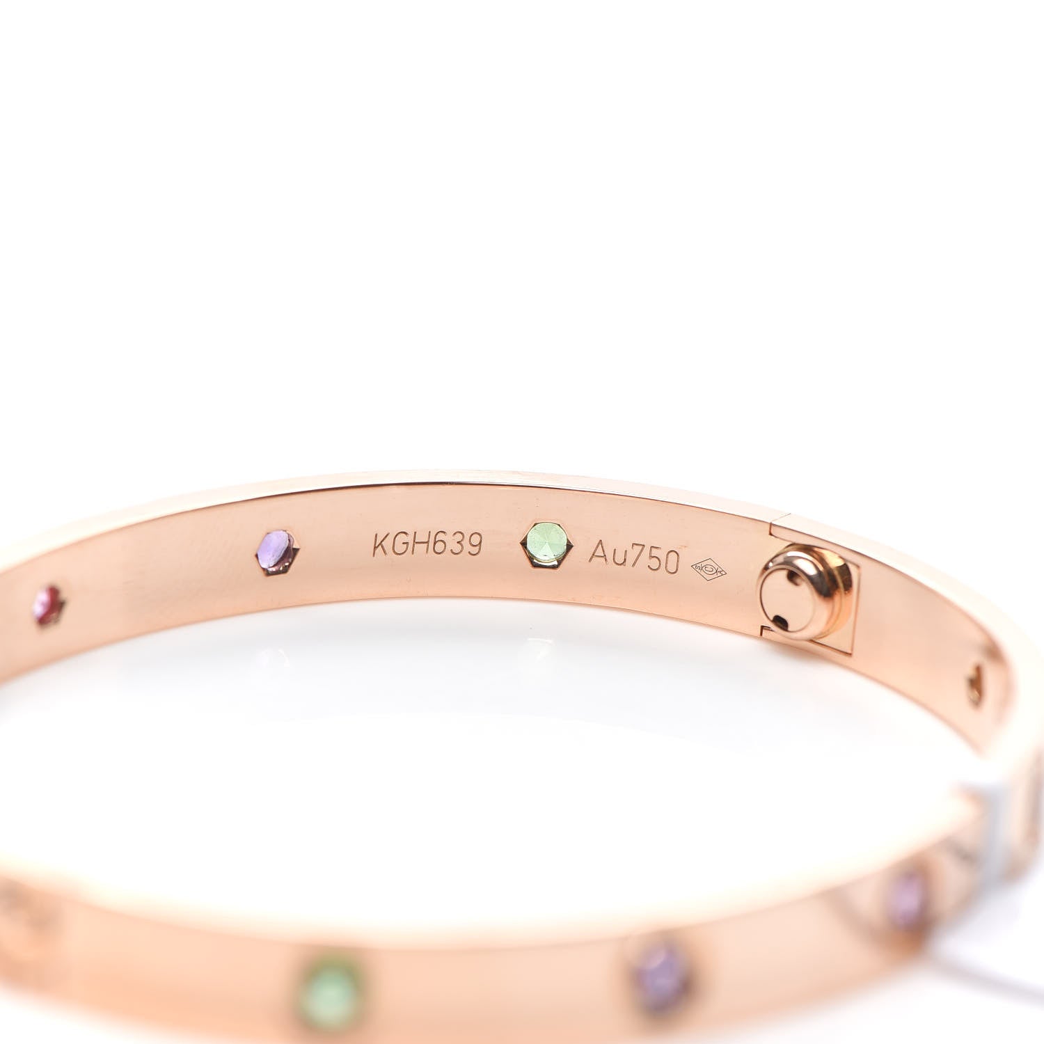Cartier 18K Pink Gold Sapphire Garnet Amethyst LOVE Bracelet 17 5 of 7