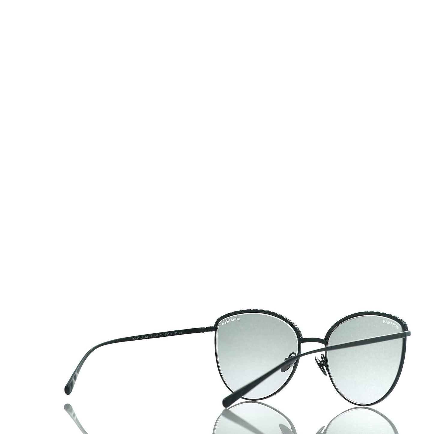Metal Crystal Sunglasses 4258-B Black