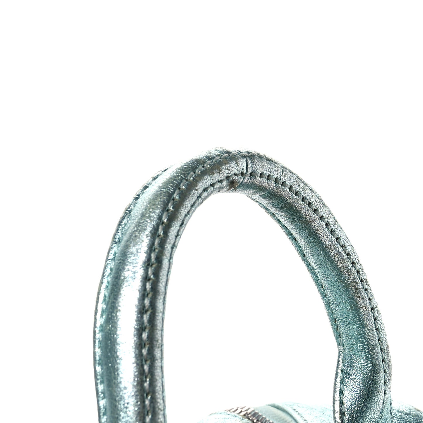 Metallic Pebbled Lambskin Lambskin Rocco Teal Silver Hardware
