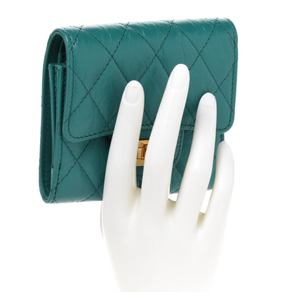 Chanel Aged Calfskin Quilted Reissue Compact Wallet Green 2 of 8