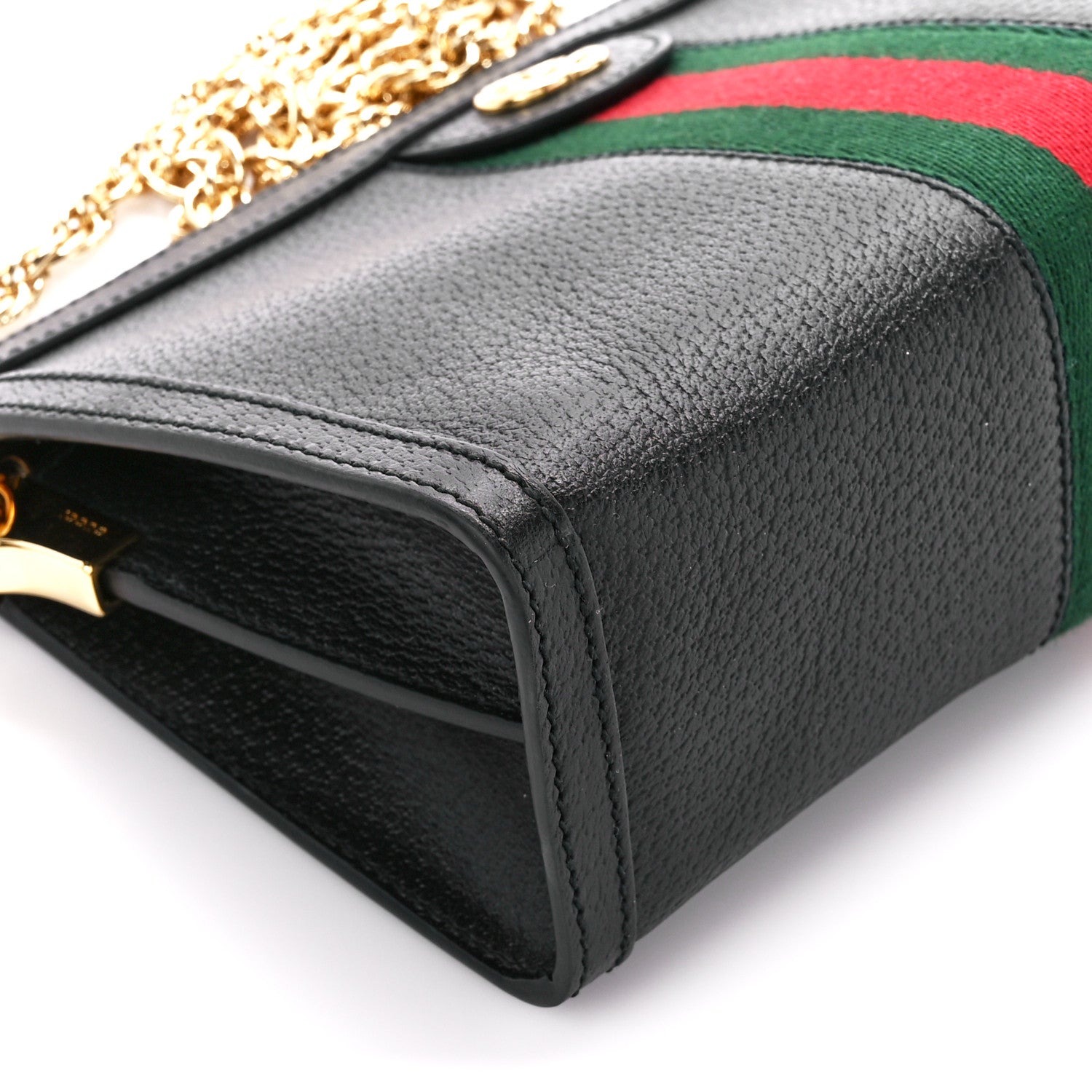Gucci Calfskin GG Web Small Ophidia Chain Shoulder Bag Black 10 of 11
