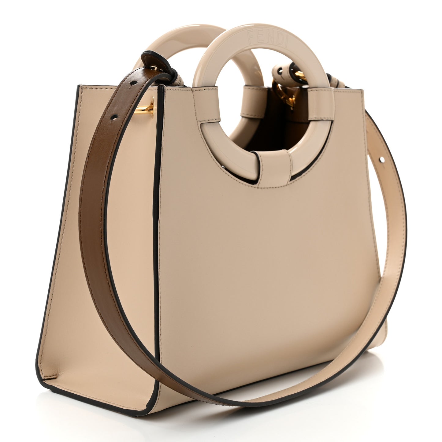 Vitello Liberty Plexiglass Stamp Patch Perforated Small Runaway Shopper Tote Nuvola