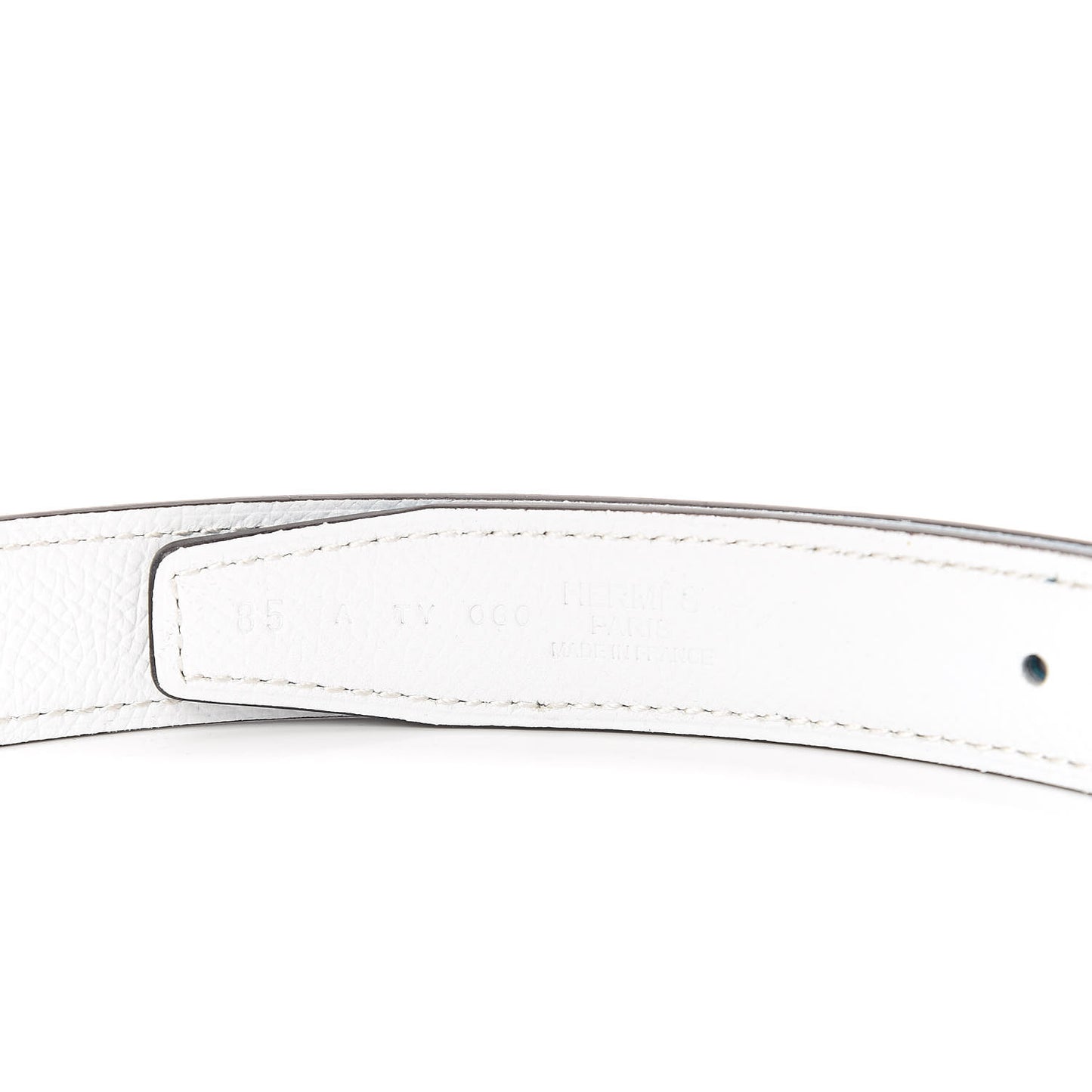 Epsom Swift Lizard 24mm Mini Constance H Belt 85 Bleu Zanzibar White Sesame